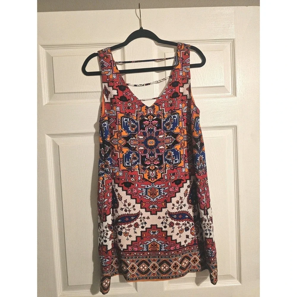 Gianni Bini Lined Mini Dress NWOT Aztec Sundress Size Small Boho Bohemian‎
